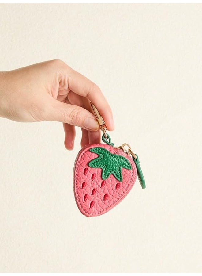 Strawberry Fruit Charm coin purse cute keychain mini pouch Wallet gift for girl women, Pink, Fashion - Image 5